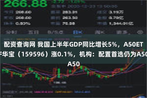 配资查询网 我国上半年GDP同比增长5%，A50ETF华宝（159596）涨0.1%，机构：配置首选仍为A50