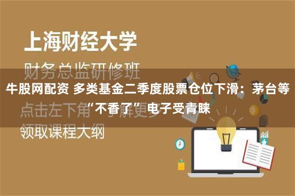 牛股网配资 多类基金二季度股票仓位下滑：茅台等“不香了” 电子受青睐