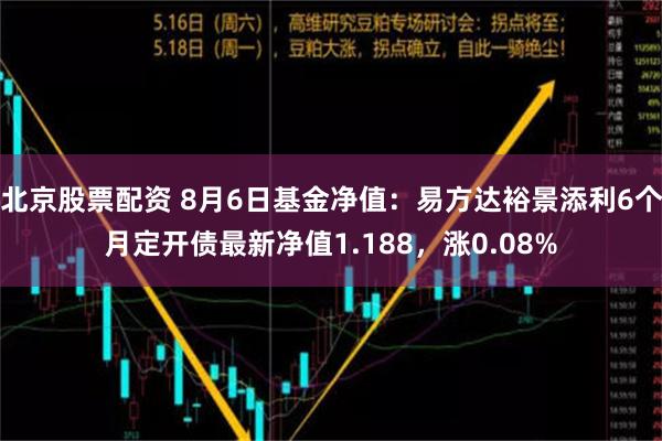 北京股票配资 8月6日基金净值：易方达裕景添利6个月定开债最新净值1.188，涨0.08%