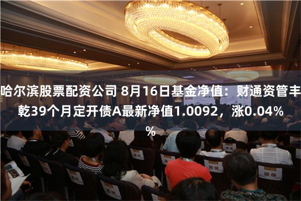 哈尔滨股票配资公司 8月16日基金净值：财通资管丰乾39个月定开债A最新净值1.0092，涨0.04%