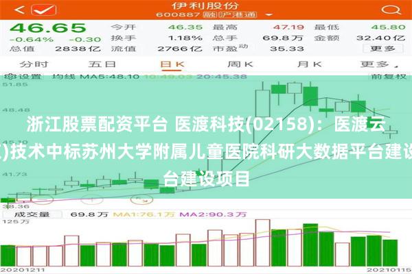 浙江股票配资平台 医渡科技(02158)：医渡云(北京)技术中标苏州大学附属儿童医院科研大数据平台建设项目