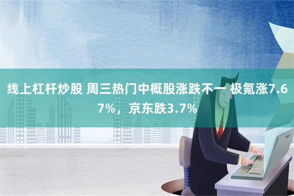 线上杠杆炒股 周三热门中概股涨跌不一 极氪涨7.67%，京东跌3.7%