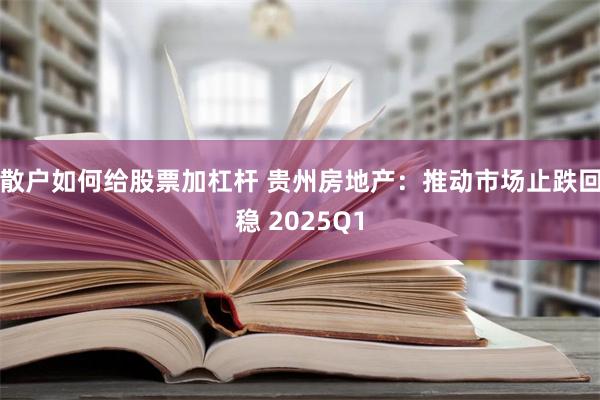 散户如何给股票加杠杆 贵州房地产：推动市场止跌回稳 2025Q1