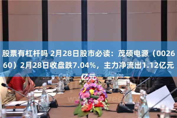 股票有杠杆吗 2月28日股市必读：茂硕电源（002660）2月28日收盘跌7.04%，主力净流出1.12亿元